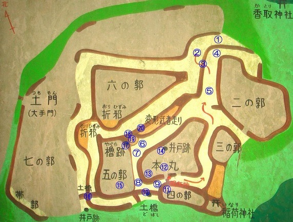 小幡城縄張図