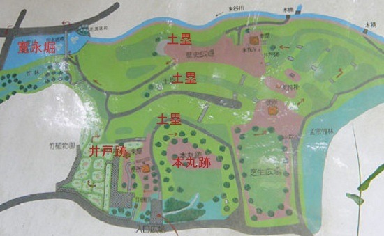 竹迫城跡公園案内図