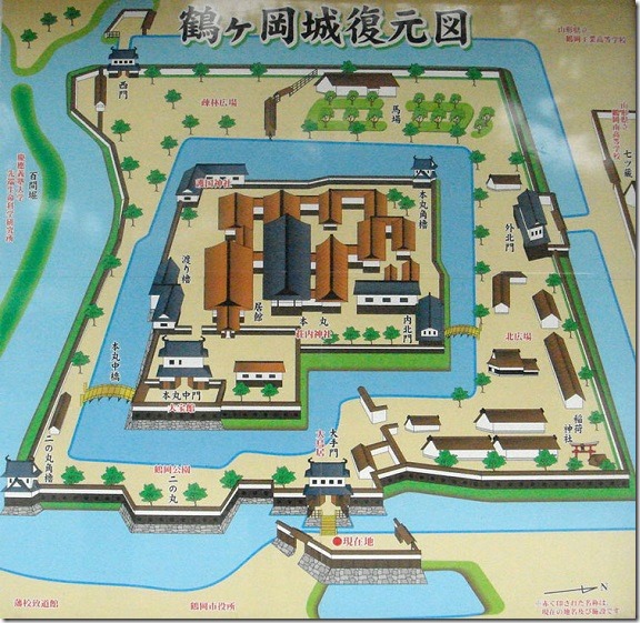 鶴ヶ岡城復元図